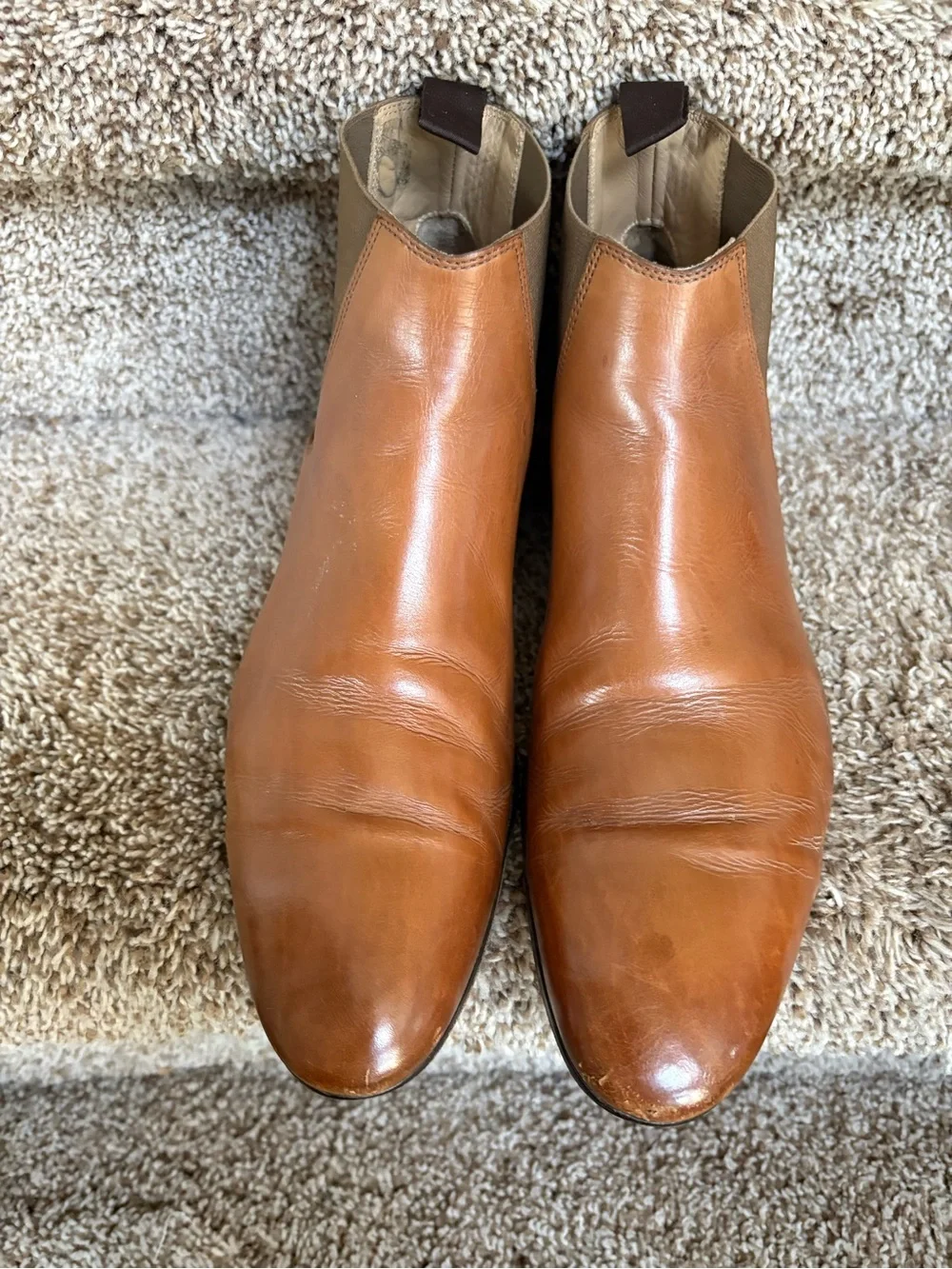 Bexley Cheyne Men's Tan Leather Chelsea Boots - Slip-On Dress Boot